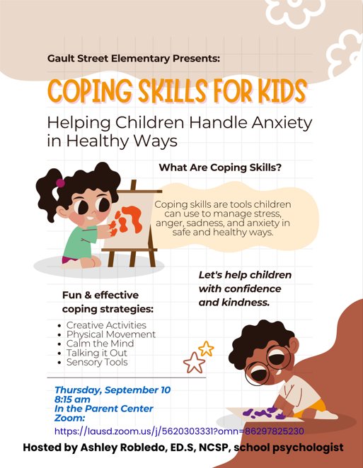 Coping skills for kids English flyer